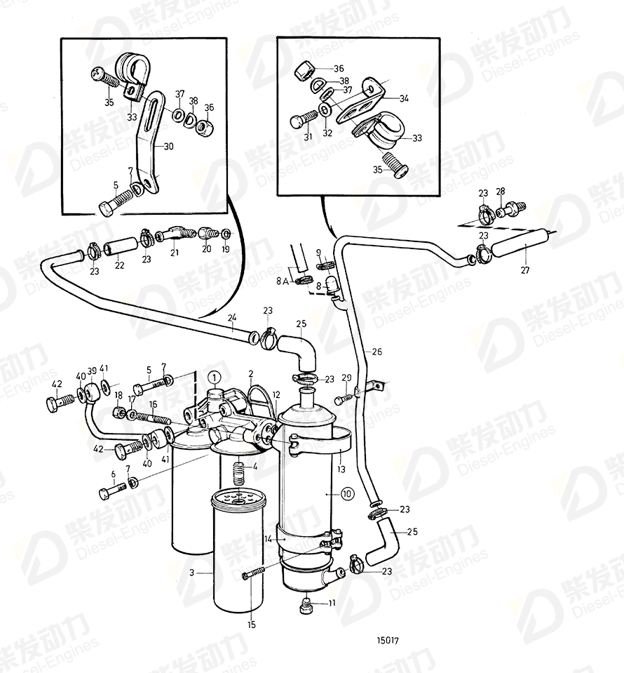 VOLVO Oil filter housing 422811 Drawing